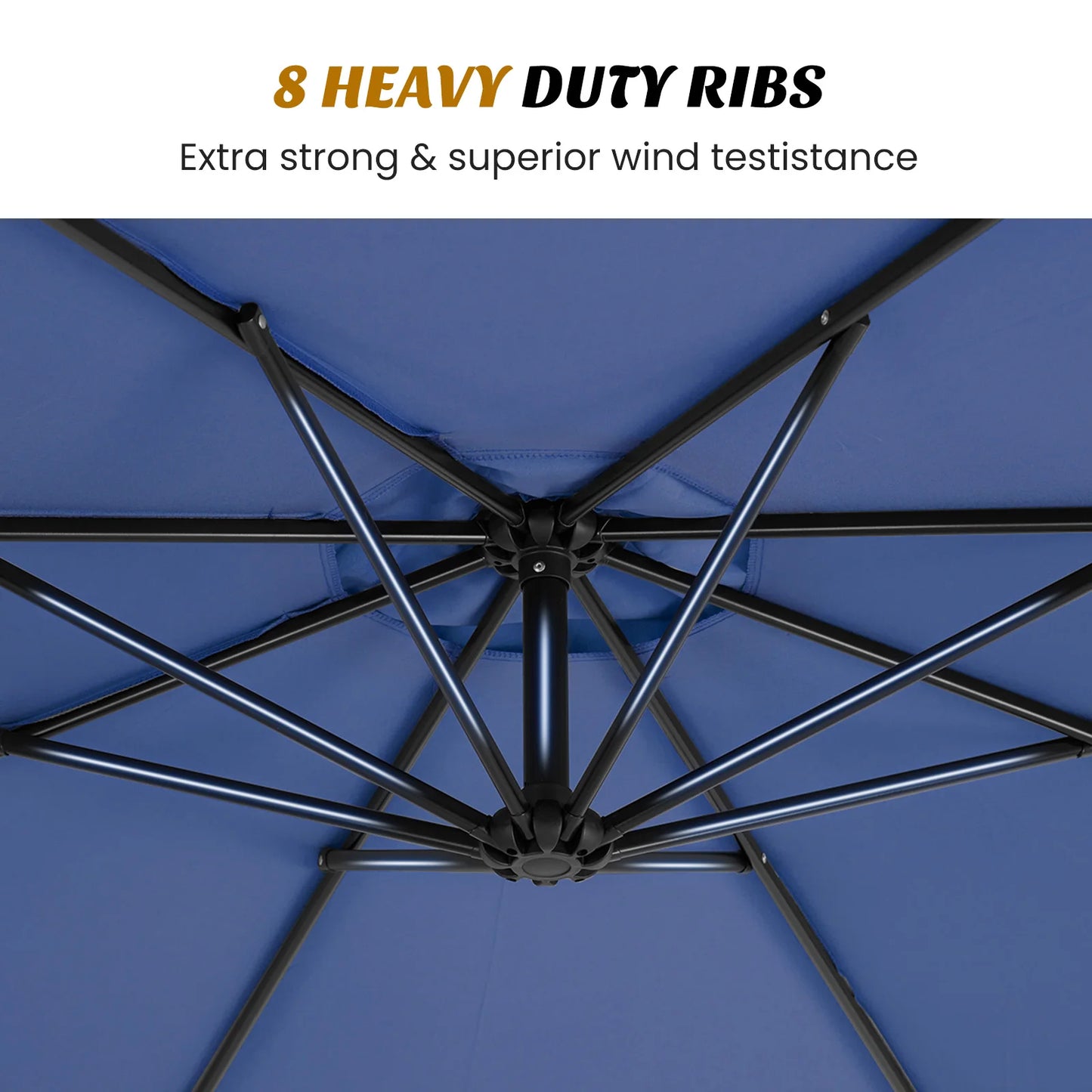 JHK Outdoor Cantilever Patio Umbrella Easy Tilt UV Protection