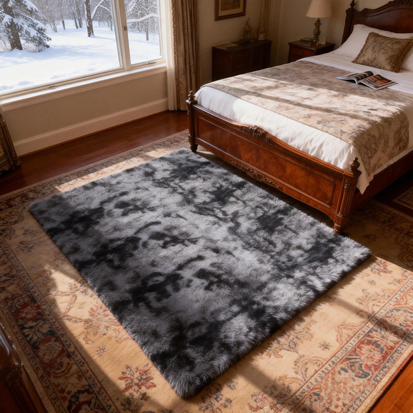 Ultra Soft Shag Area Rug For Living Room And Bedroom
