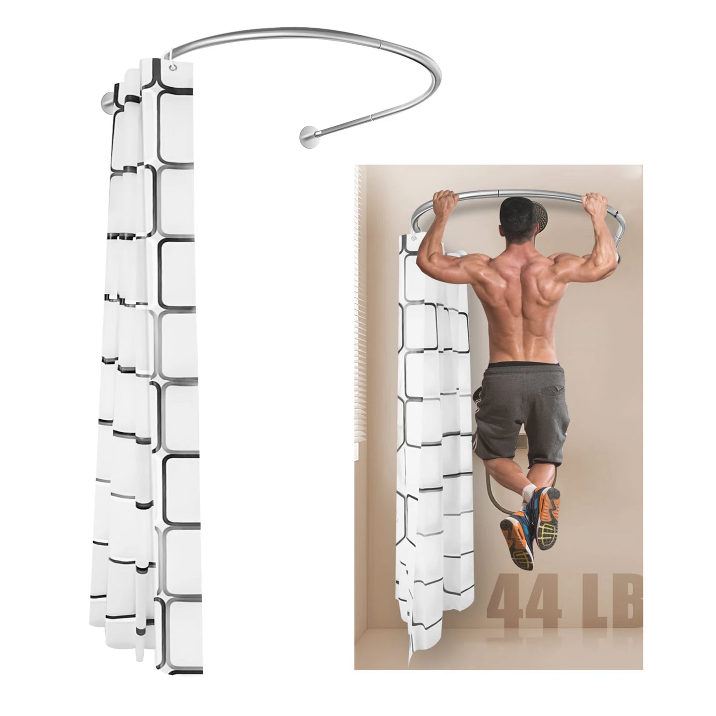 No Drilling L Shape Shower Curtain Rod Curtain Stainless Steel