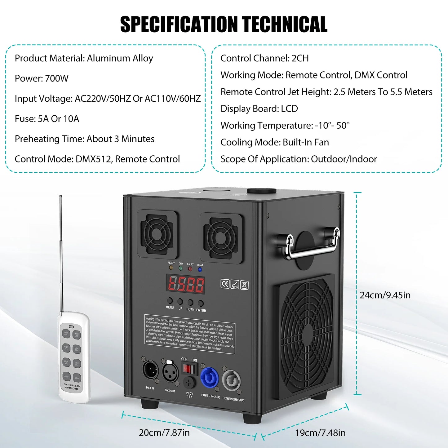 U'King 700W Cold Sparks Machine for Indoor Outdoor Shows