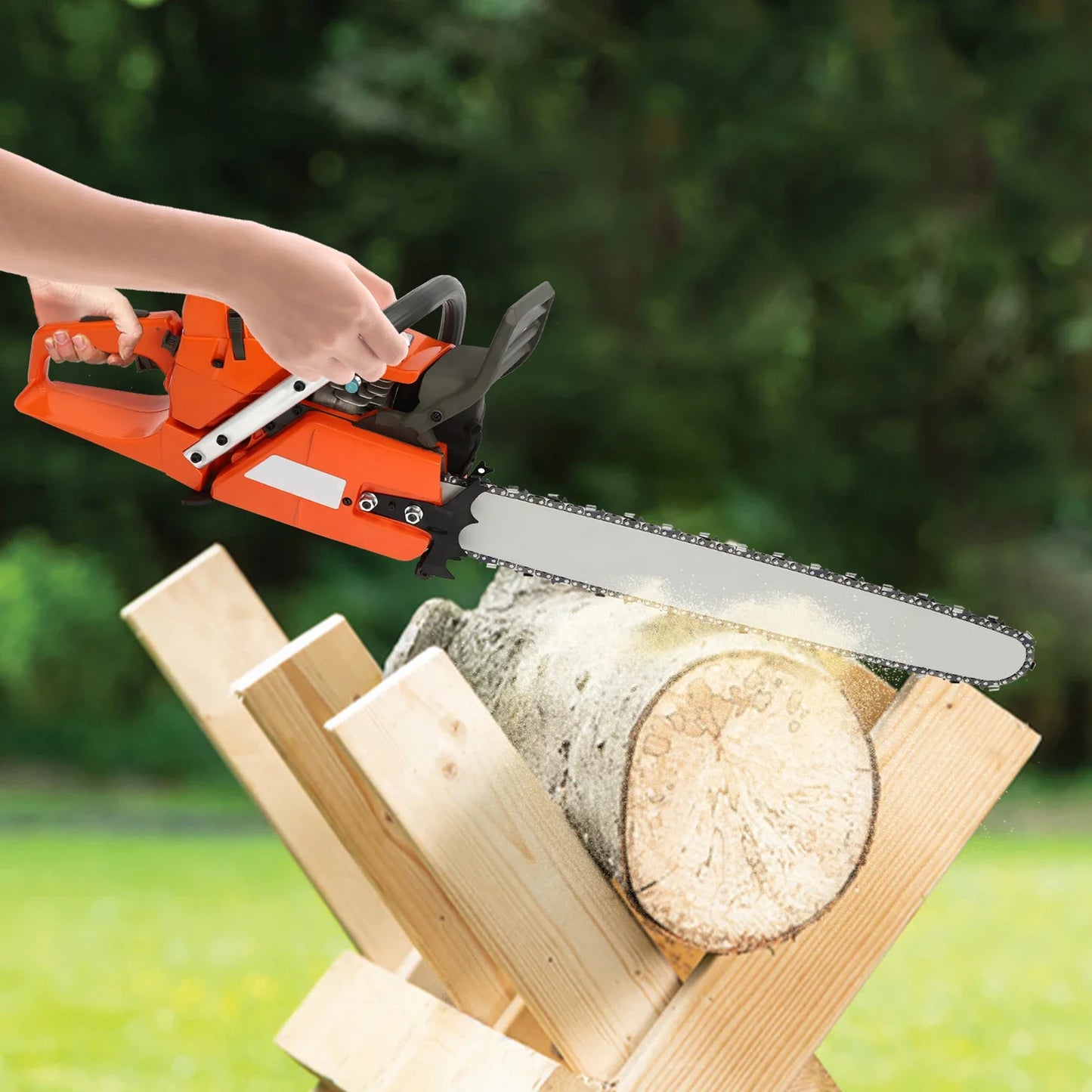 Gas Chainsaw With Hand Pull Start For Farm And Woodcutting