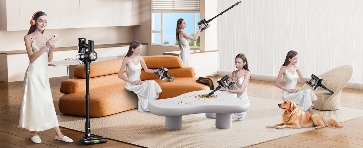 SUXIANGVAC Cordless Vacuum Cleaner 55 KPa 55 Minute Runtime Self Standing