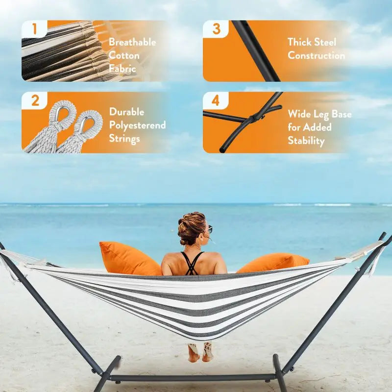 Gyroor Adjustable Stand Hammock With Storage Bag For Outdoor Relaxation