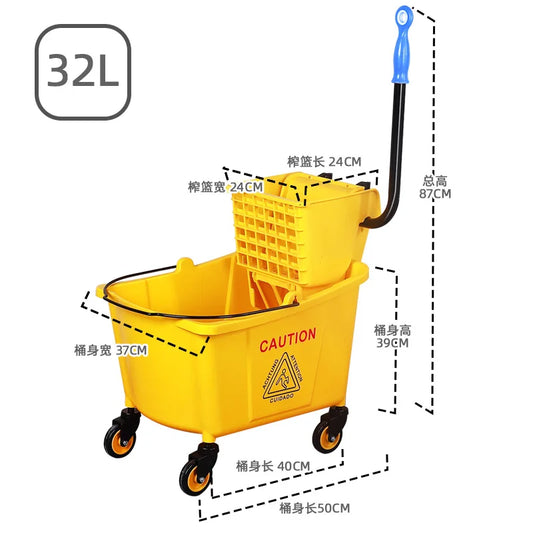 Sanitary Cleaning Kit Mop Bucket Cart With Industrial Cleaning Mop