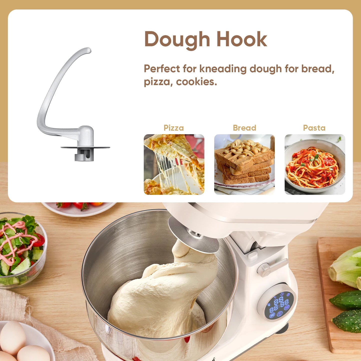 Biolomix Stand Mixer 1200W 11 Speed DC Motor With Dough Hook