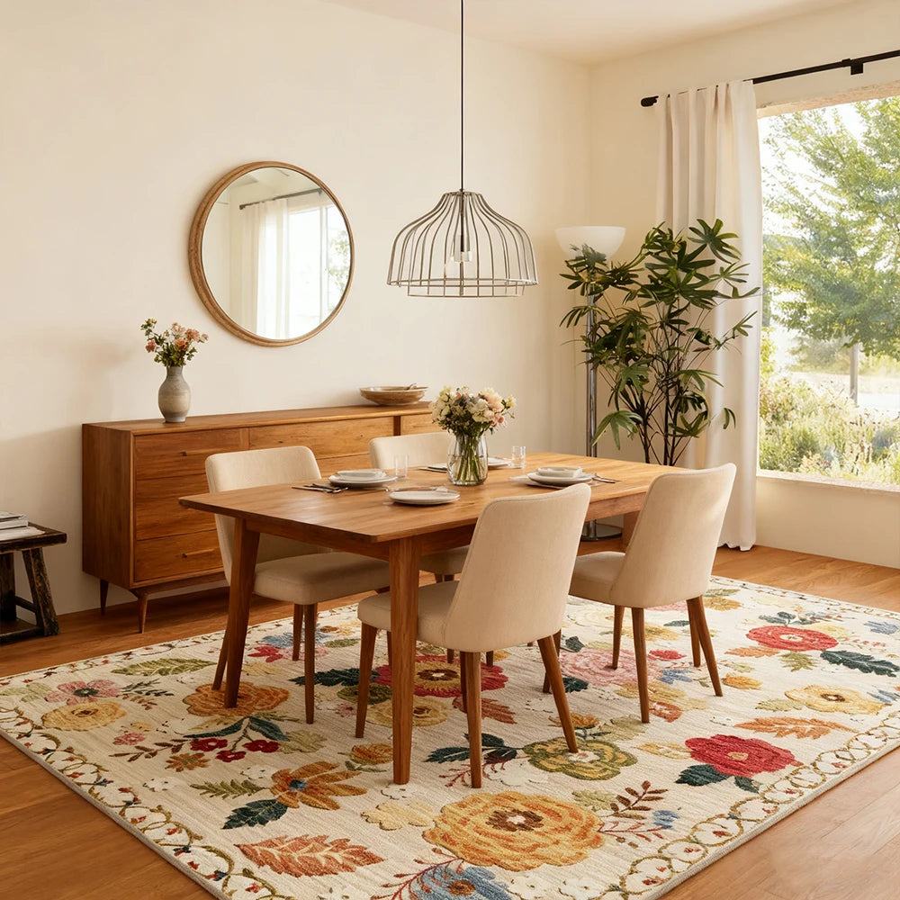 Boho Kilim Area Rug Non-Shedding Machine Washable For Living Room