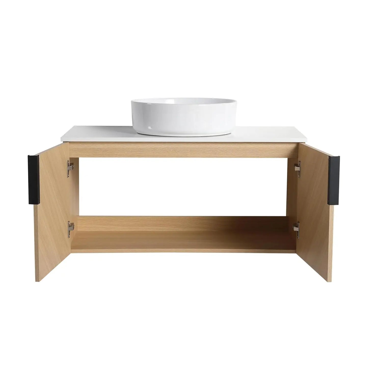Floating Modern Bathroom Vanity Set With Wood Sink
