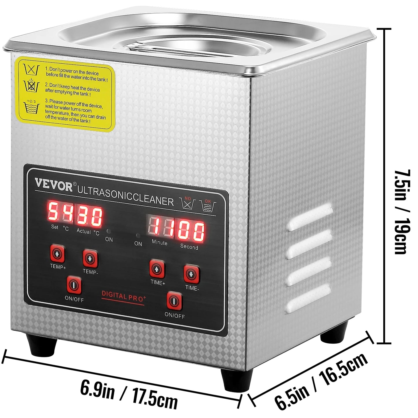 SucceBuy Ultrasonic Cleaner Stainless Steel Portable Home Appliance