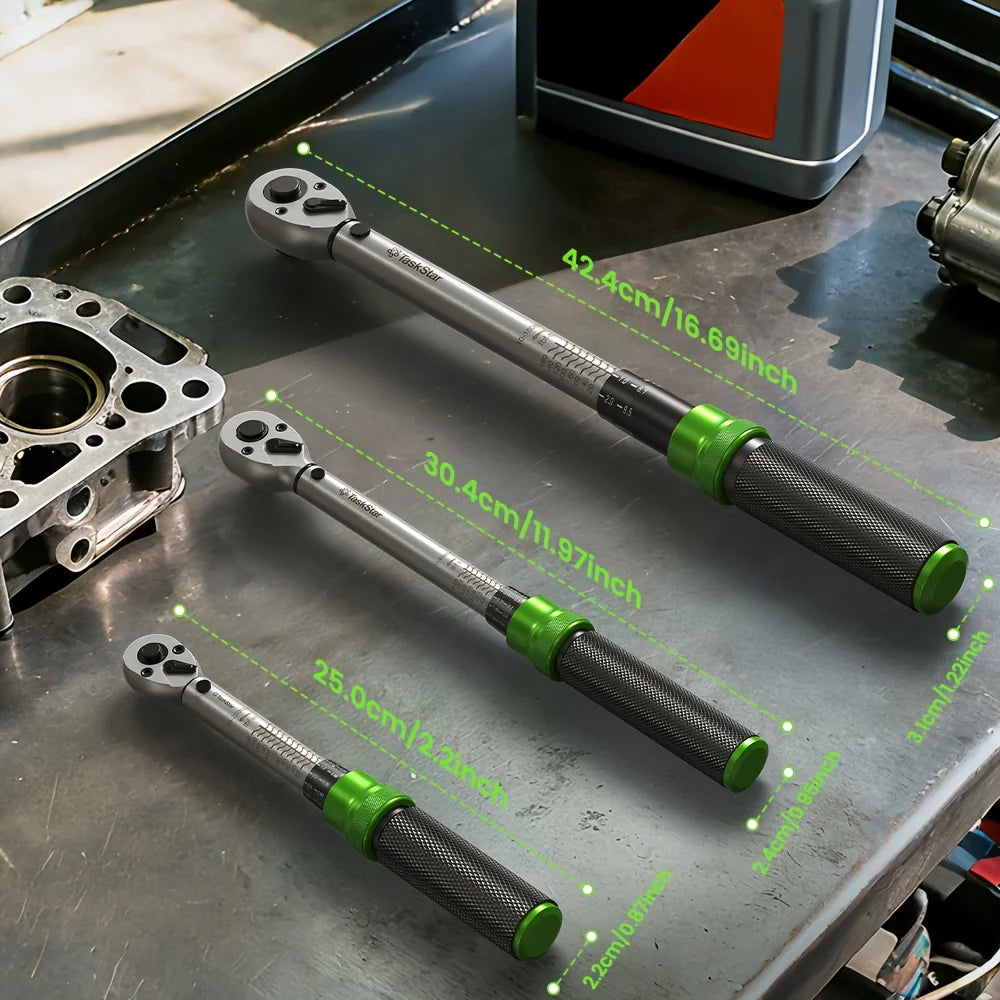 TaskStar 8-In-1 Torque Wrench Kit Dual Scale Ratchet Set