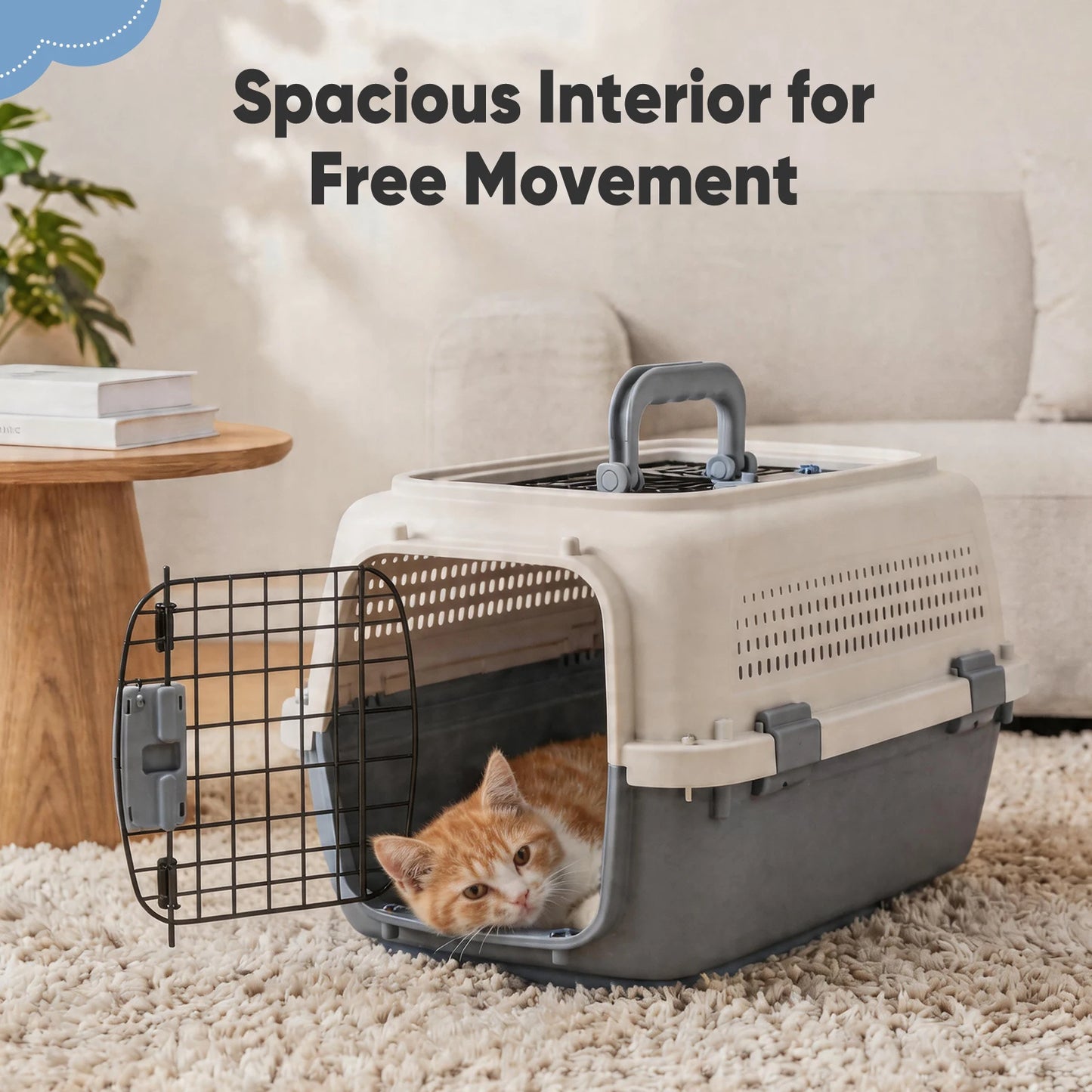 Pet Carrier For Small Dogs And Cats With Front Top Load Wire Door