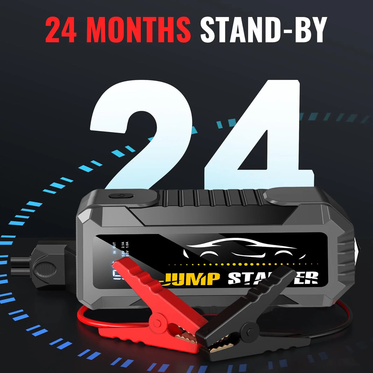 Car Jump Starter 7000A 20000mAh Battery Pack for 8L Gas and 7L Diesel