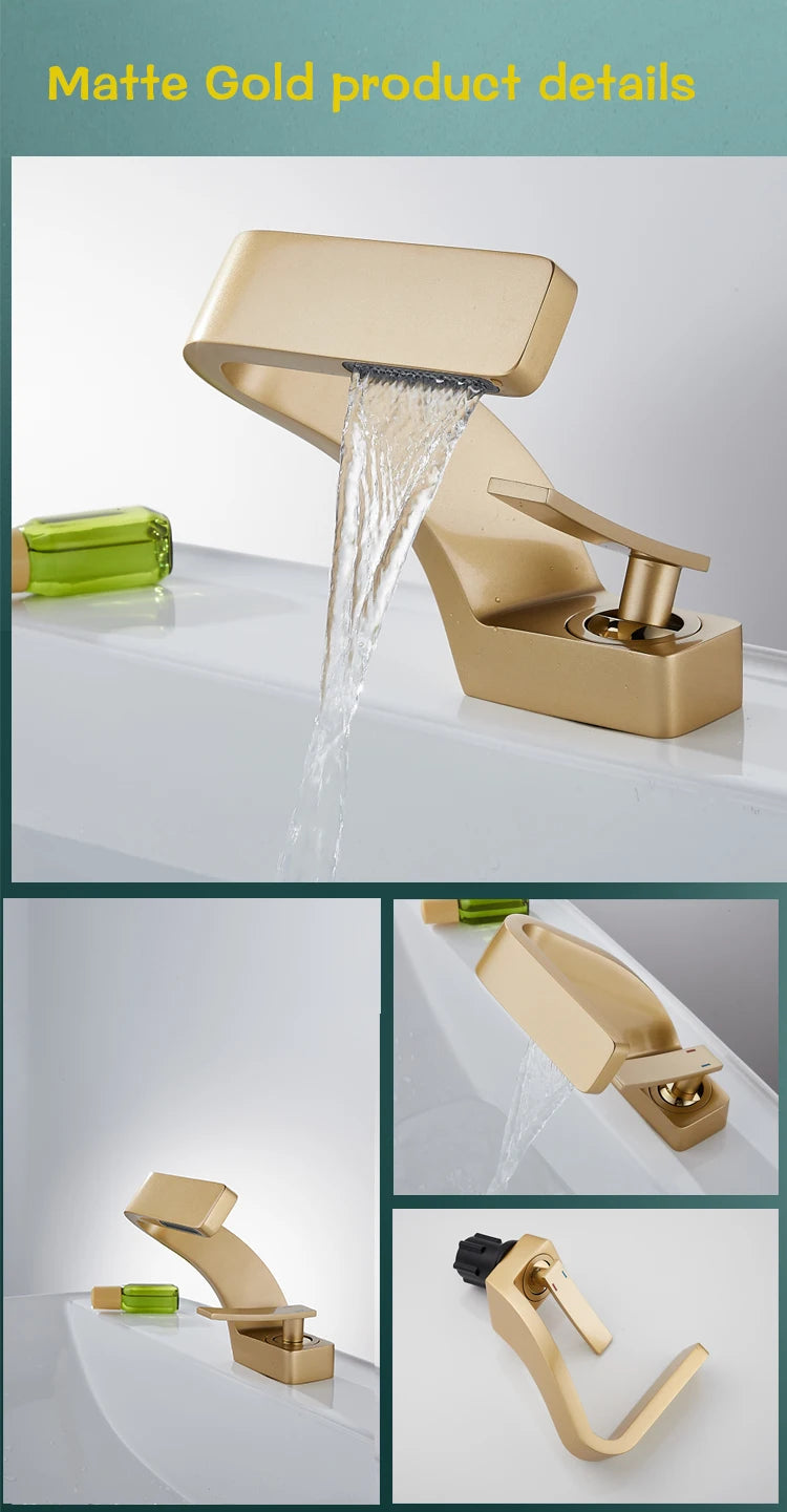 Bakala Deck Mounted Basin Faucet Single Hole Hot Cold Brass