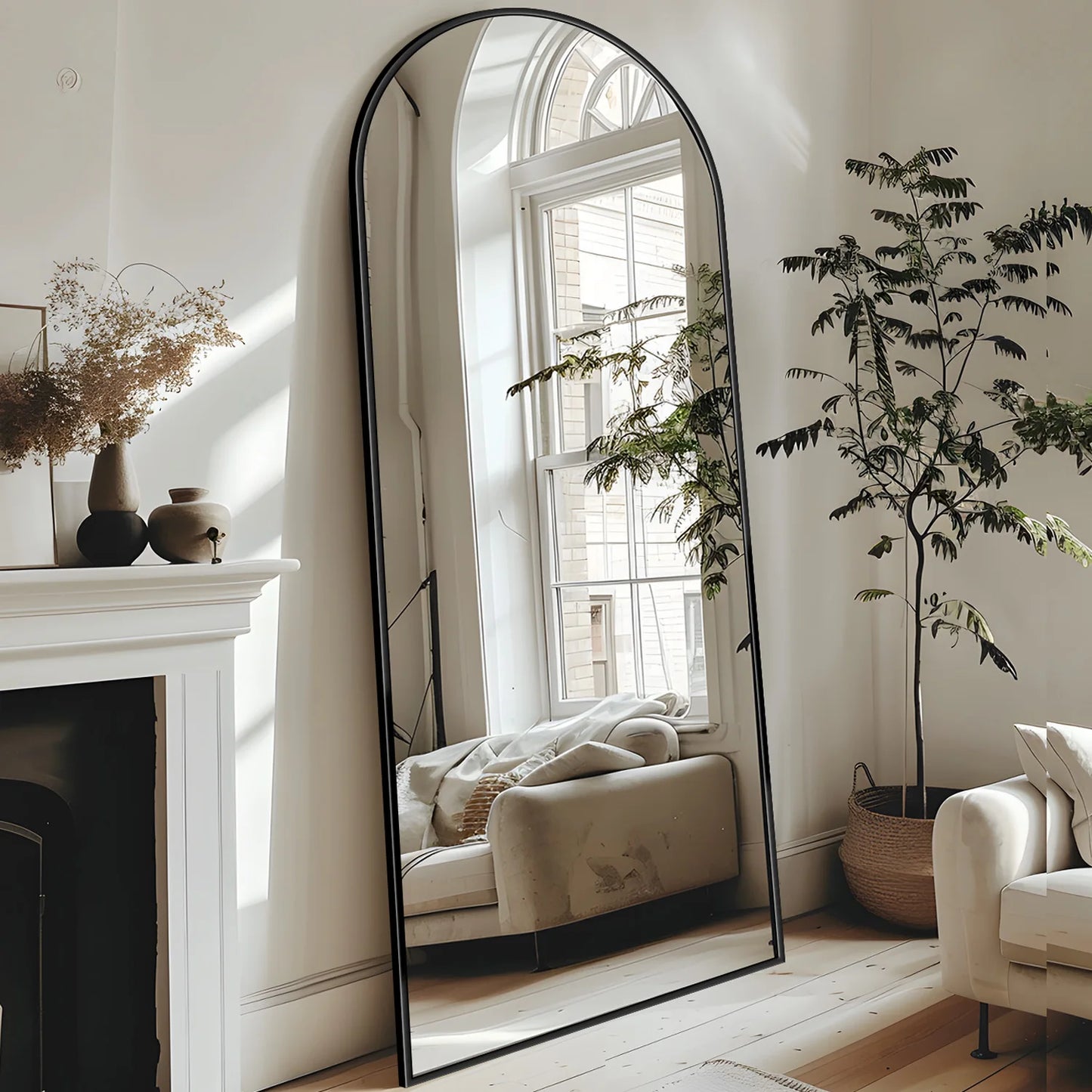 Antok Full Length Floor Mirror With Stand For Bedroom And Living Room