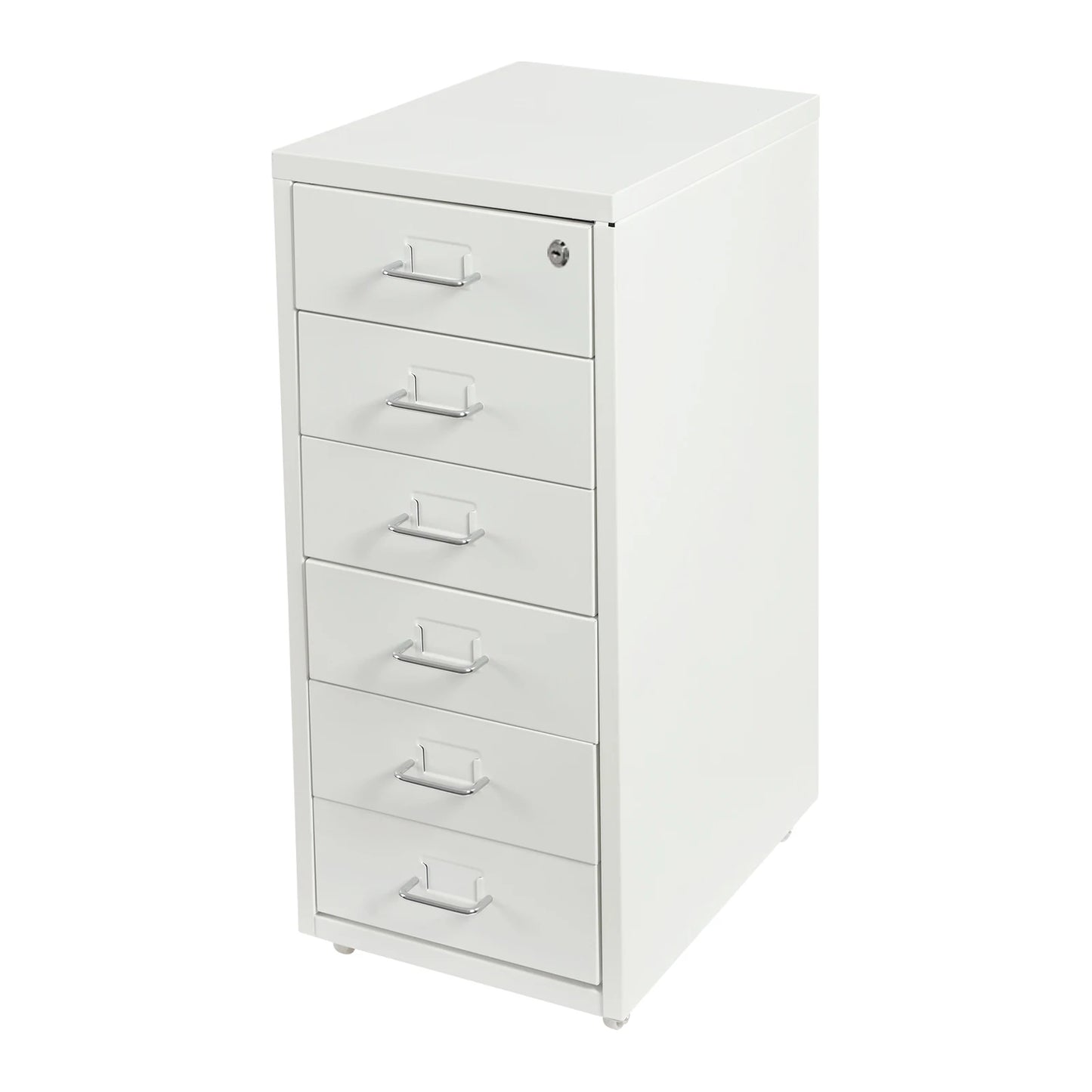 6 Drawer File Cabinet With Lock Metal Rolling Organizer For Office