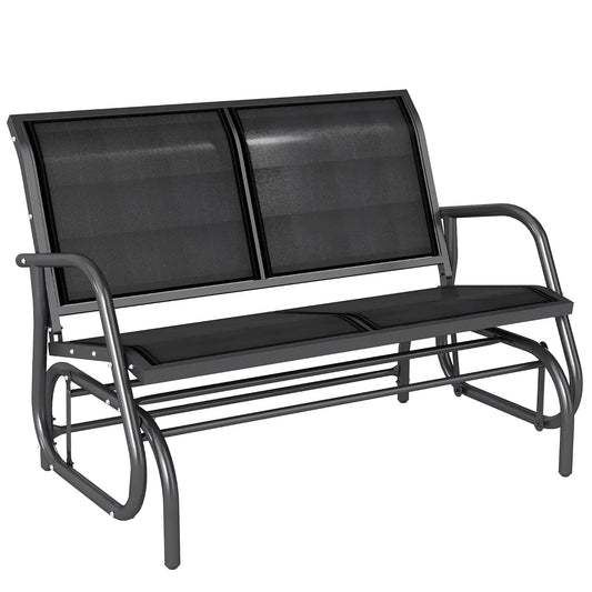 Outdoor Glider Bench For Patio With Powder Coated Steel Frame