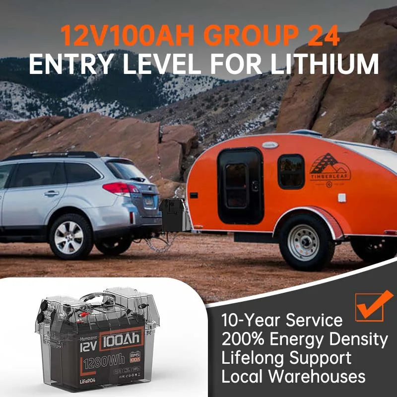 Humsienk 12V 100Ah LiFePO4 Battery Pack With 100A BMS