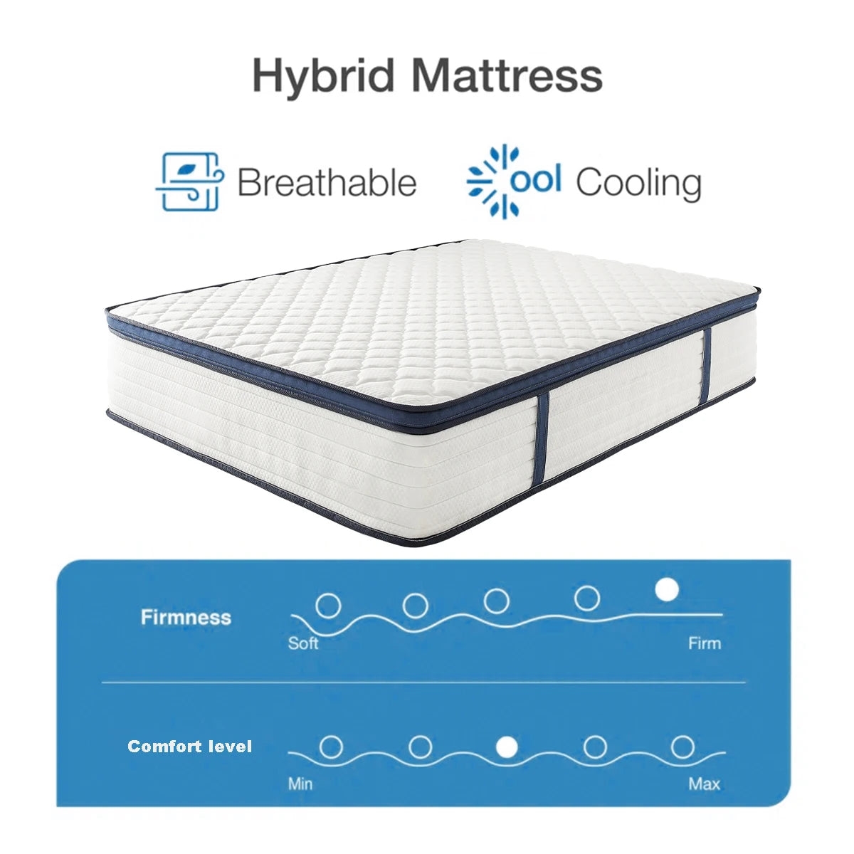 Amztree Gel Memory Foam Hybrid Mattress With Pressure Relief Motion Isolation