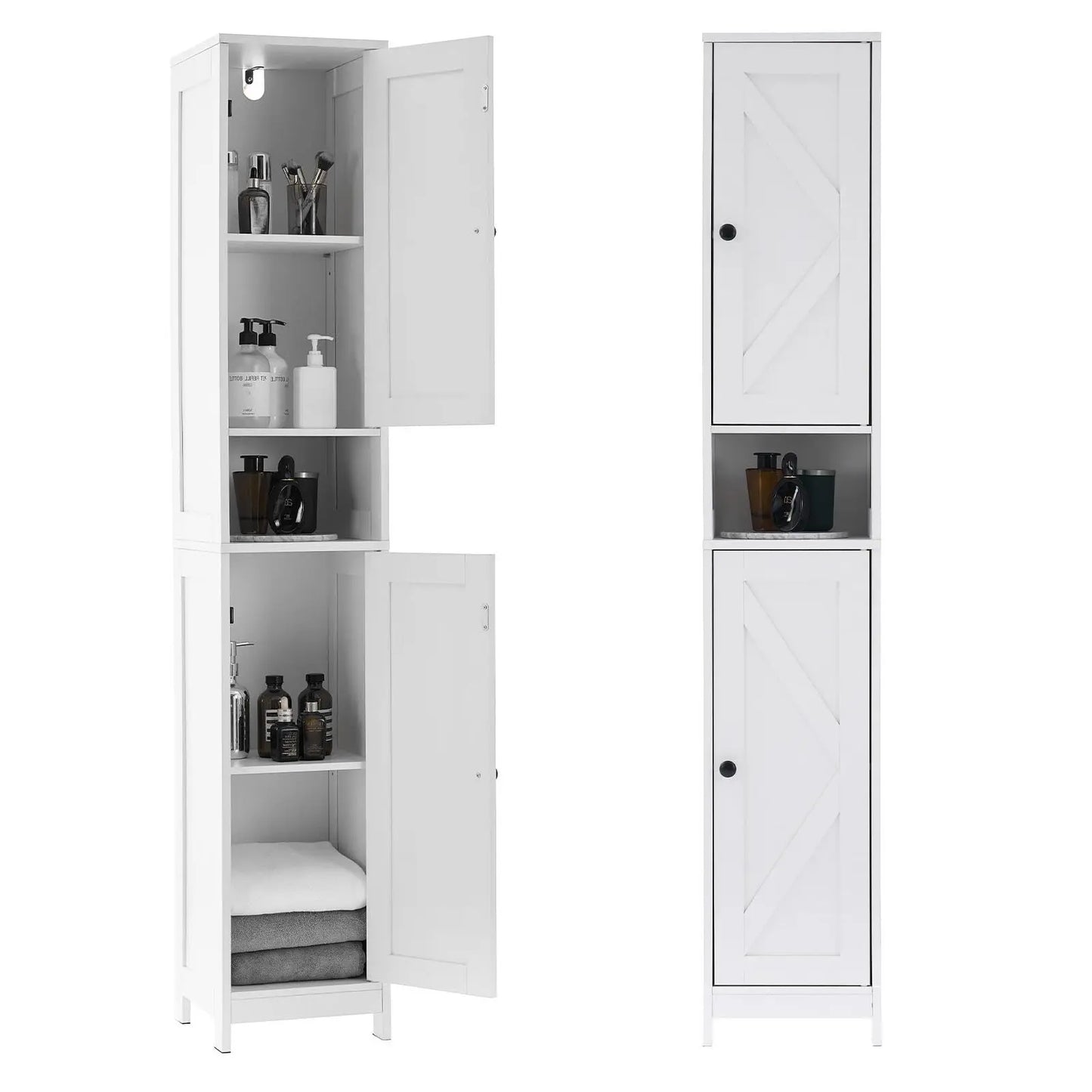 HiMISS Tall Narrow Bathroom Storage Cabinet With Anti Tip Kit