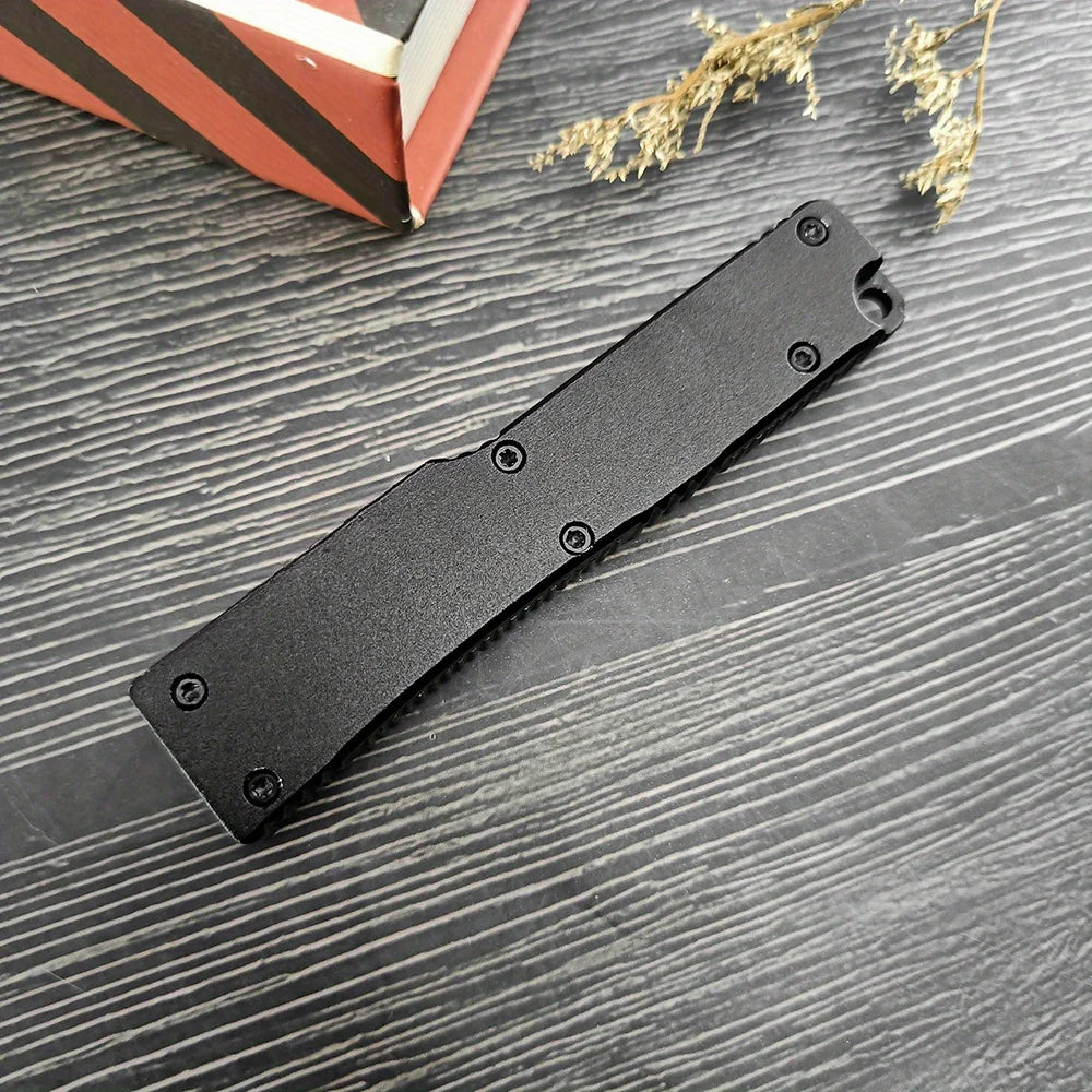 Survival Pocket Knife With Stainless Steel Blade And Aluminum Handle