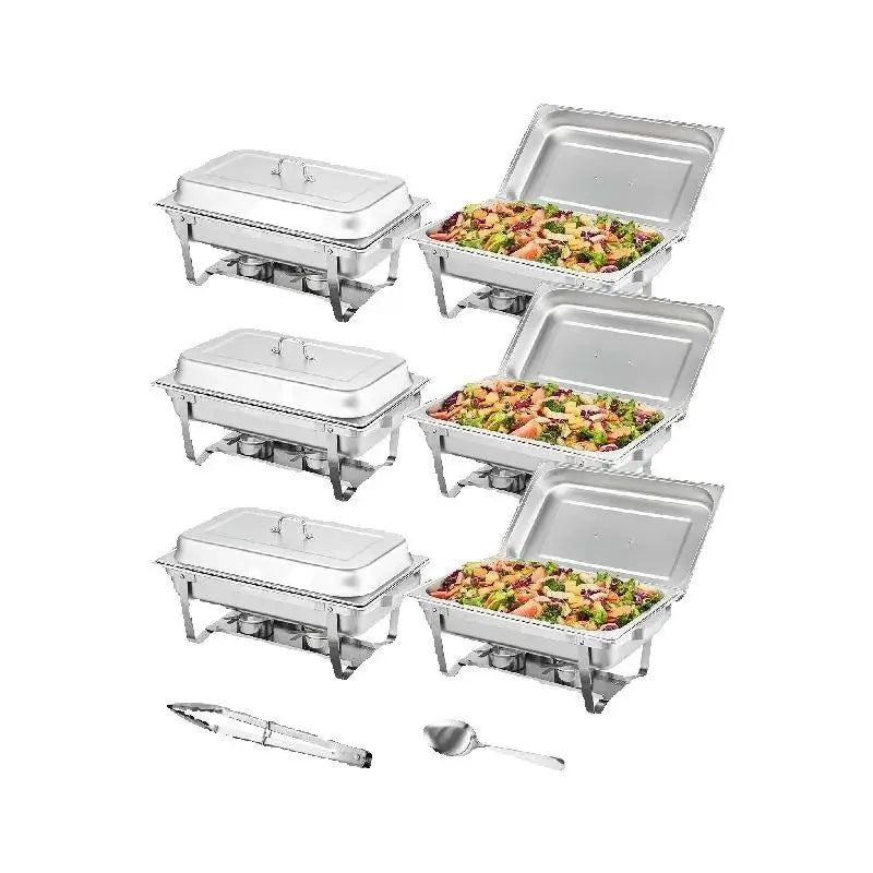 SucceBuy Rectangle Chafing Dish Buffet Warmer Server Set Of 2 4 6 Packs