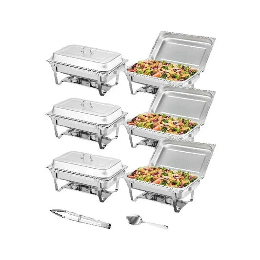 SucceBuy Rectangle Chafing Dish Buffet Warmer Set For Catering