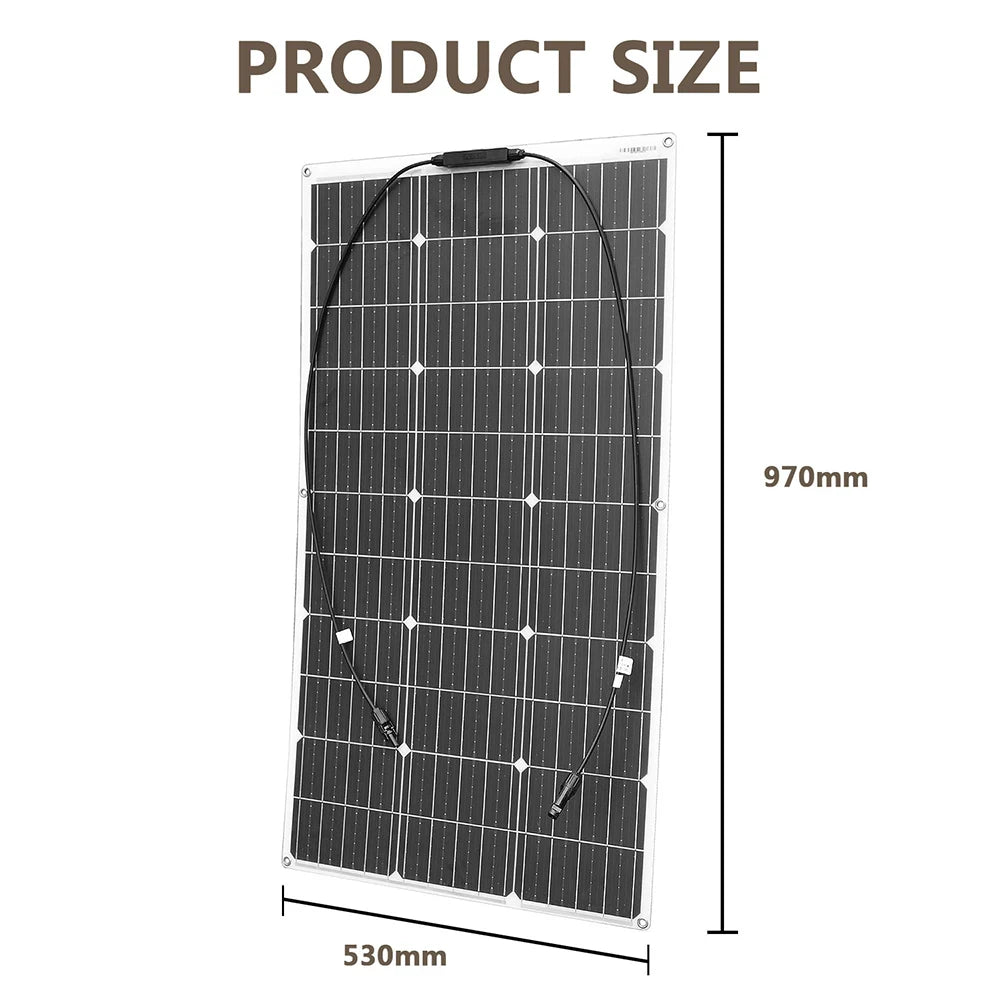 Dgsunlight 12V Flexible Solar Panel Kit 100W For Boat RV