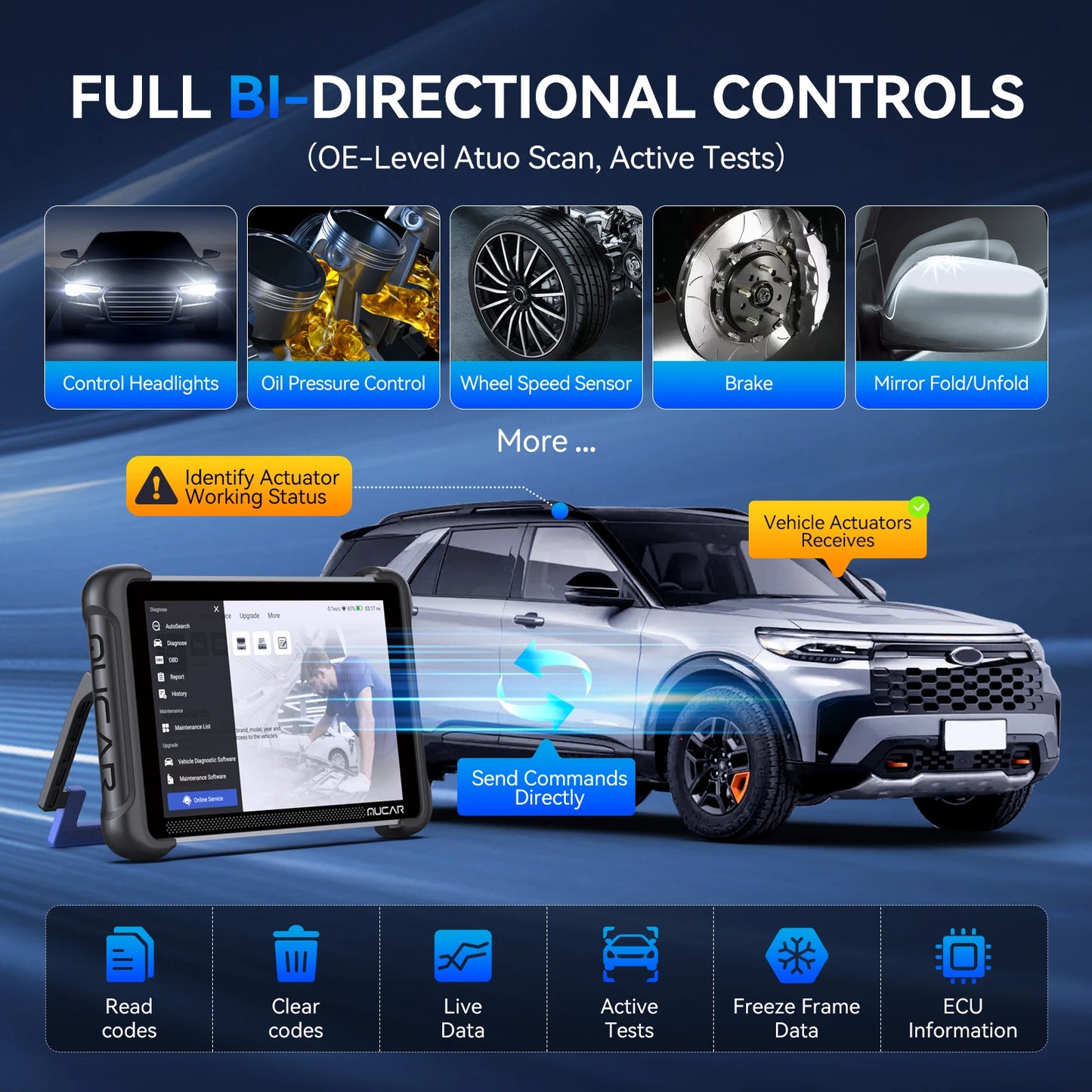 MUCAR 892BT AI Key Programming Diagnostic Tool OBD2 Scanner CAN FD DOIP