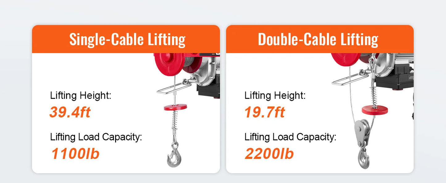 SucceBuy Electric Hoist 400-1000kg Lifting Crane With Remote Control