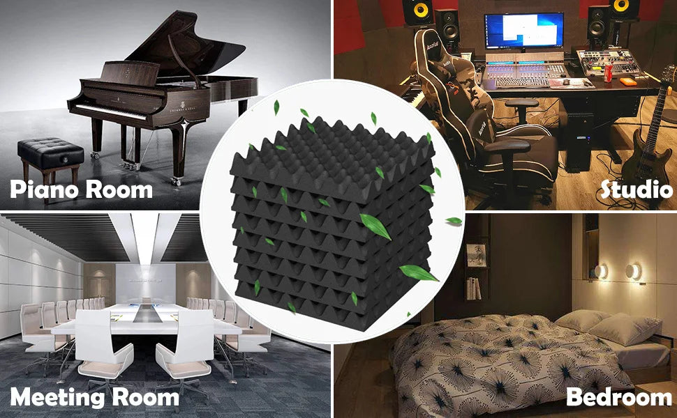 Self-Adhesive Eggcrate Acoustic Foam Panels For Home Studio Noise Reduction