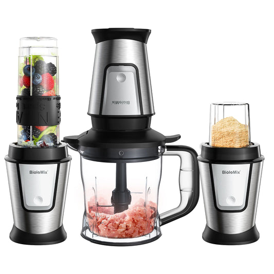 Biolomix 3-In-1 Multifunctional Food Processor 700W Juicer Blender