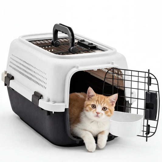Pet Carrier For Small Dogs And Cats With Front Top Load Wire Door
