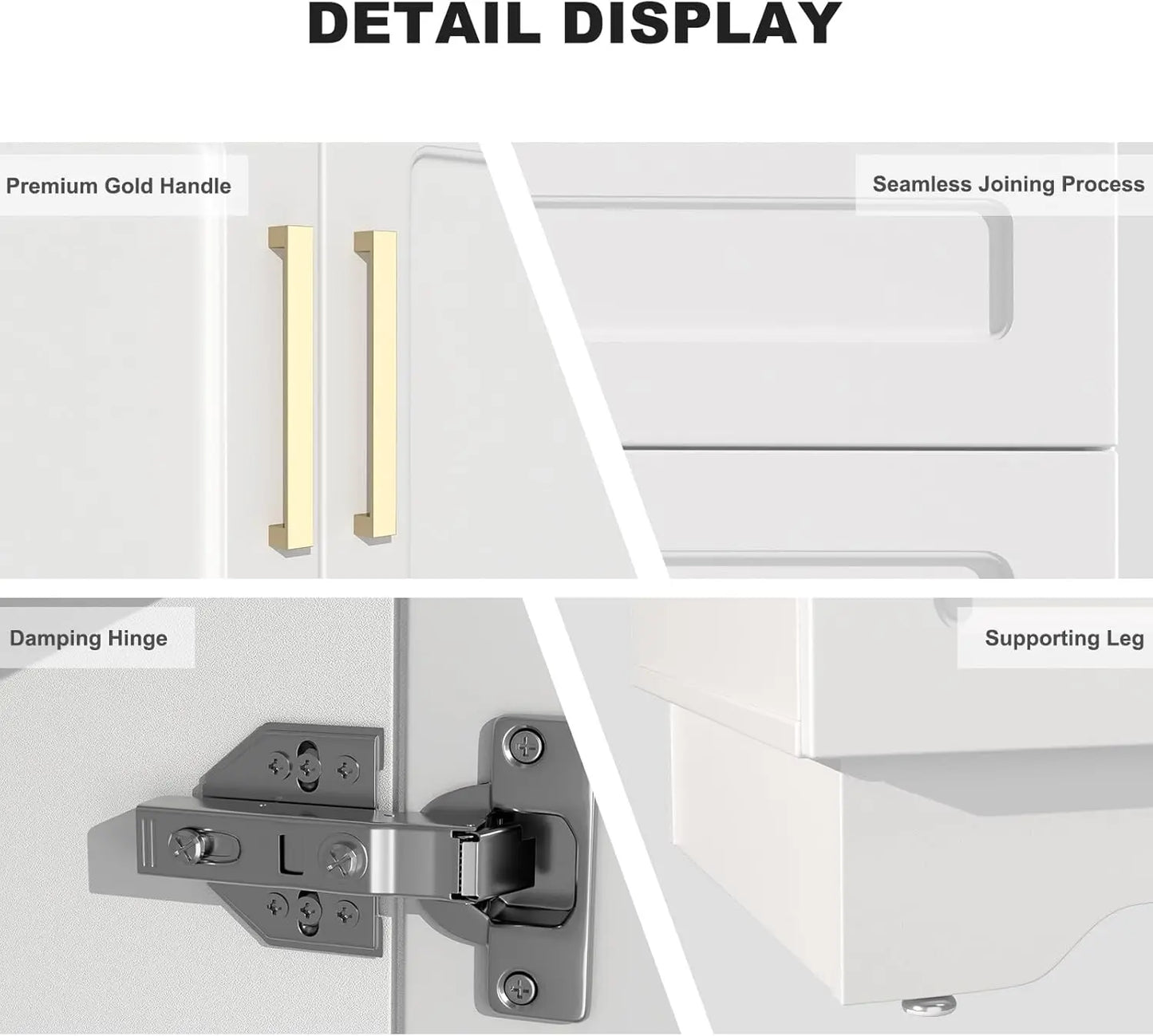 Bathroom Vanity With Ceramic Sink Wood Cabinet Large Storage Space