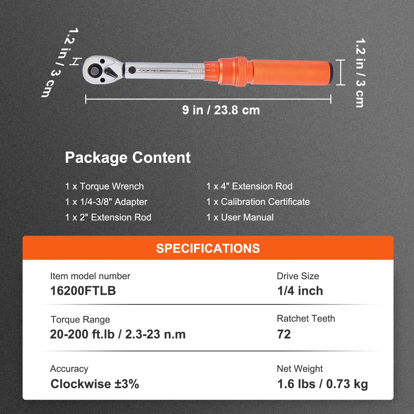 SucceBuy Mechanical Torque Wrench Set With Precision Pointer