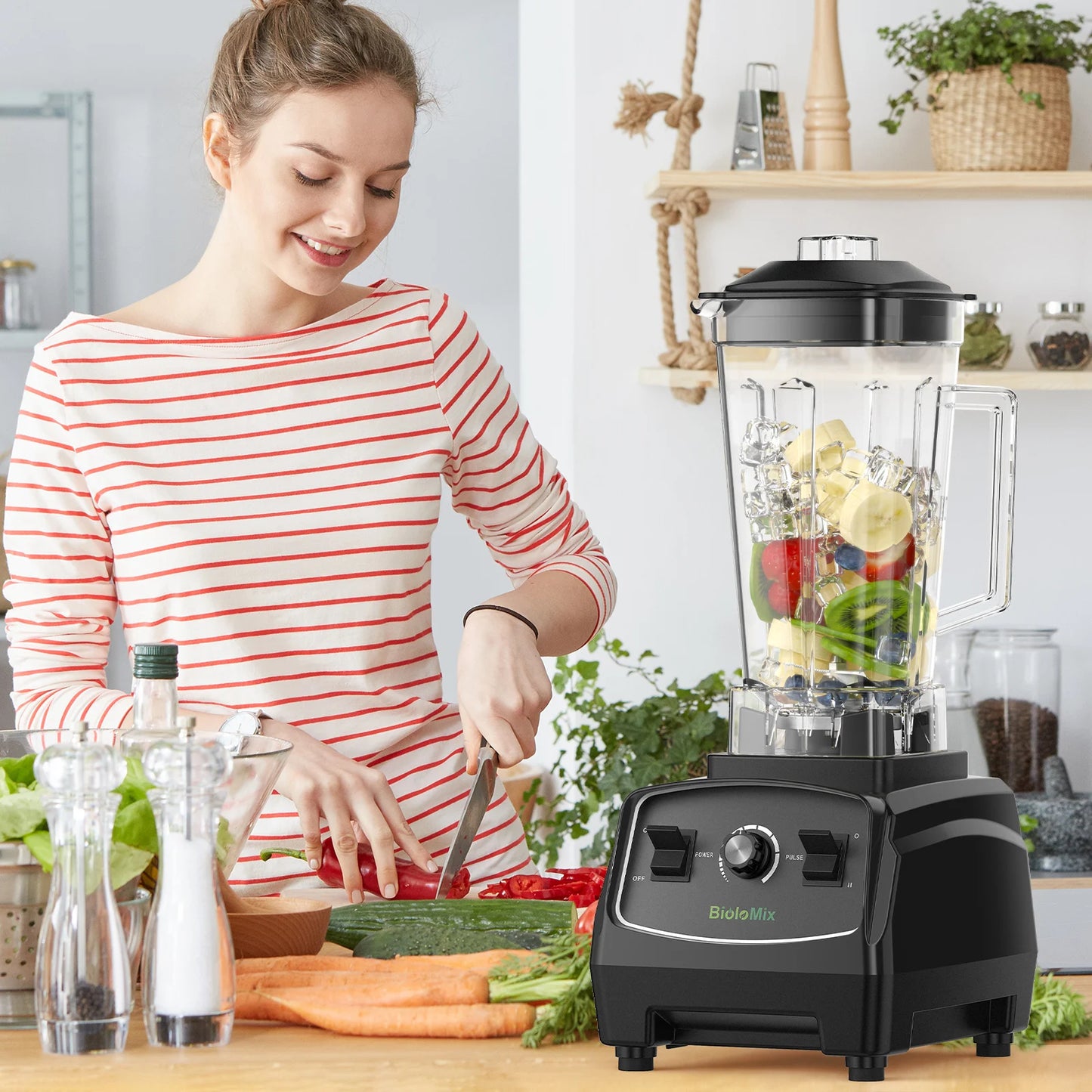 Biolomix Heavy Duty Blender Juicer Mixer Food Processor 3HP 2200W