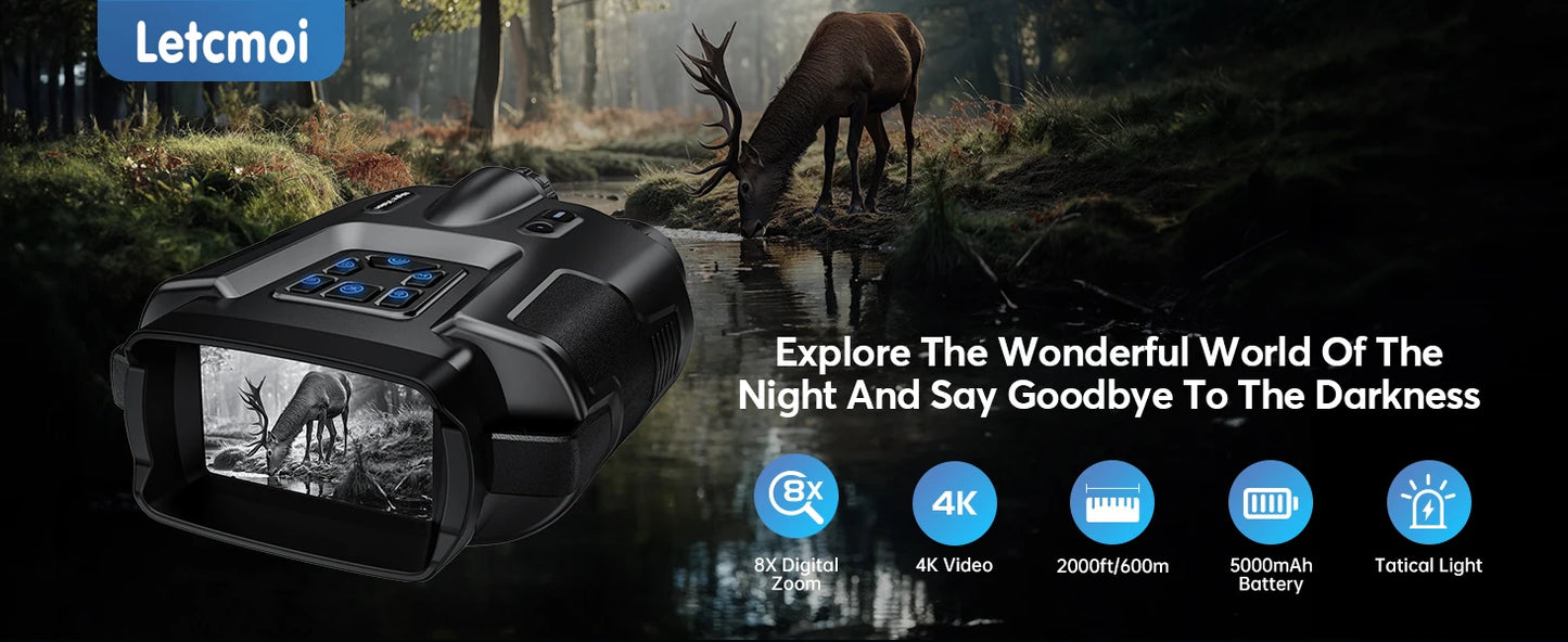 USB Rechargeable 4K Night Vision Infrared Binoculars