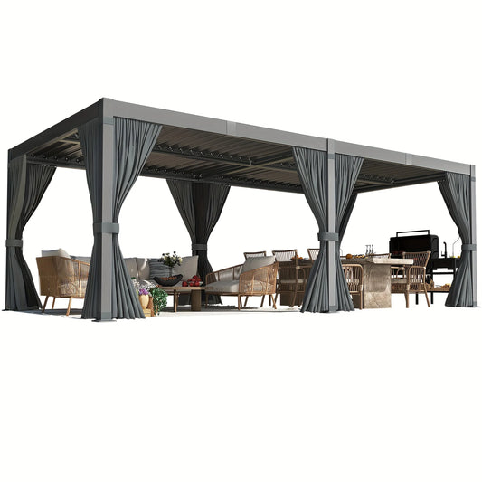 VIWAT Louvered Pergola Gazebo With Waterproof Roof For All Weather Outdoor