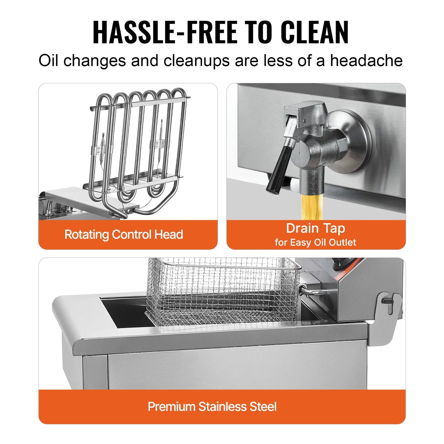 SucceBuy Dual Tank Commercial Countertop Deep Fryer