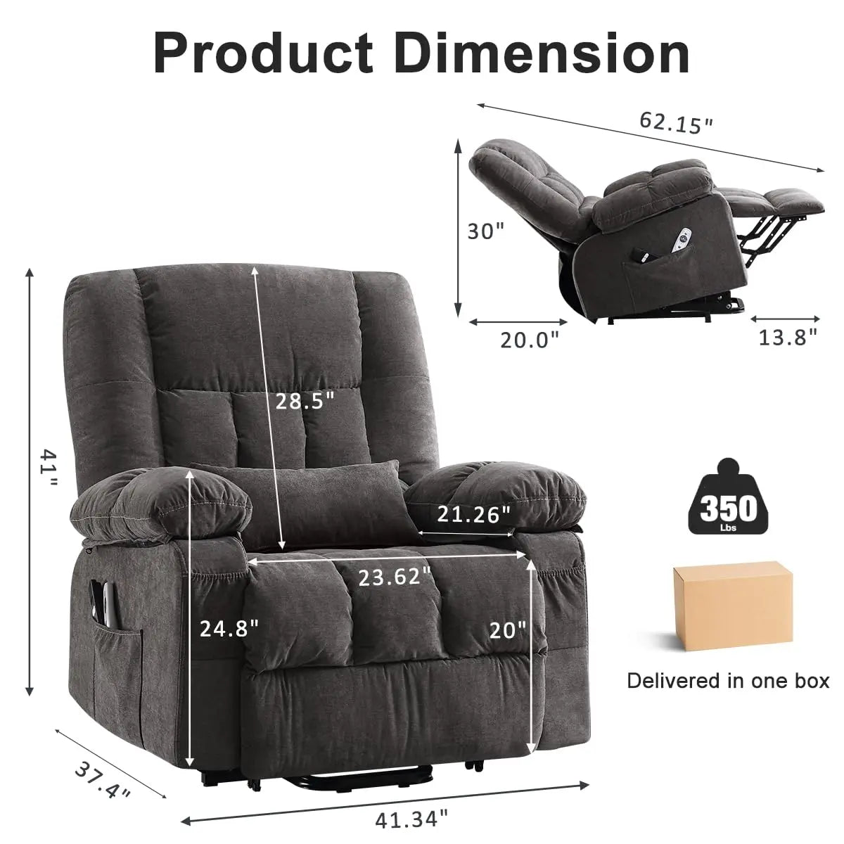 Guangbai Power Lift Recliner Chair With Vibration Massage And Heating