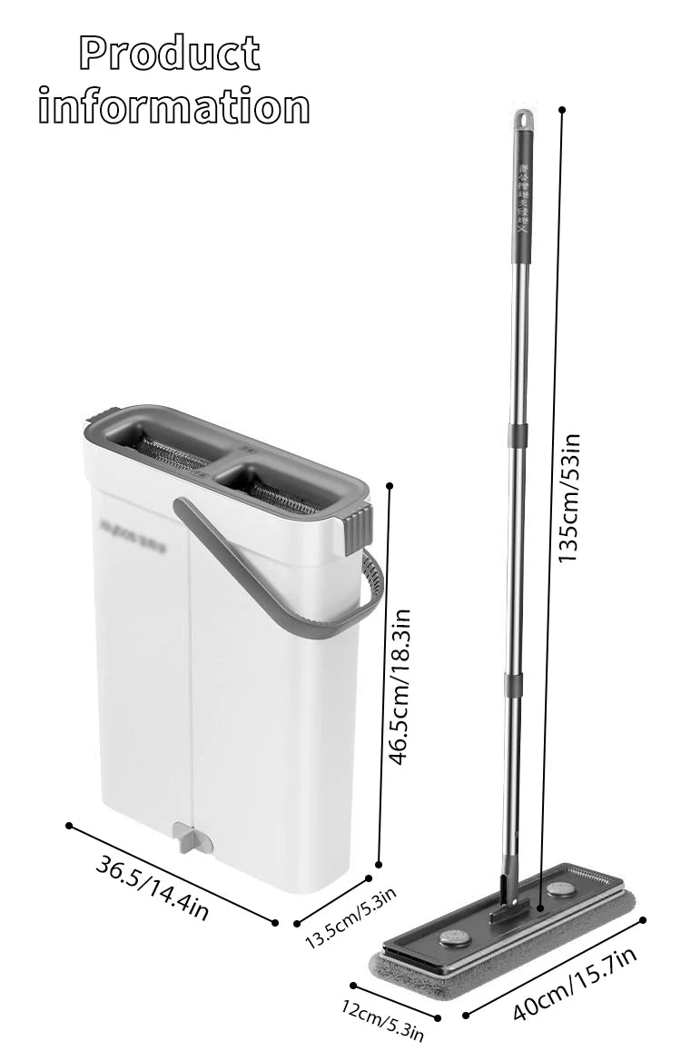 Joybos Slim Mop Bucket Set With Self Wringing Flat Mop