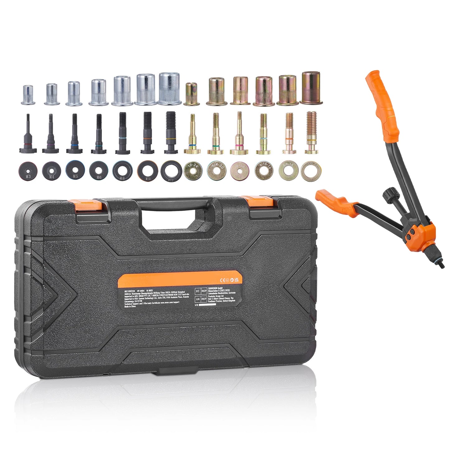 SucceBuy Rivet Nut Tool Kit Mandrels And Nuts Carrying Case