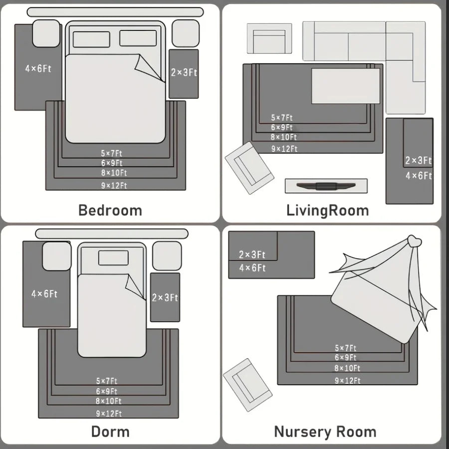 Soft Plush Geometric Area Rug For Living Room And Bedroom