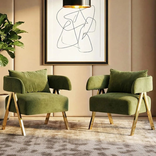 Modern Velvet Barrel Accent Chairs For Living Room And Bedroom