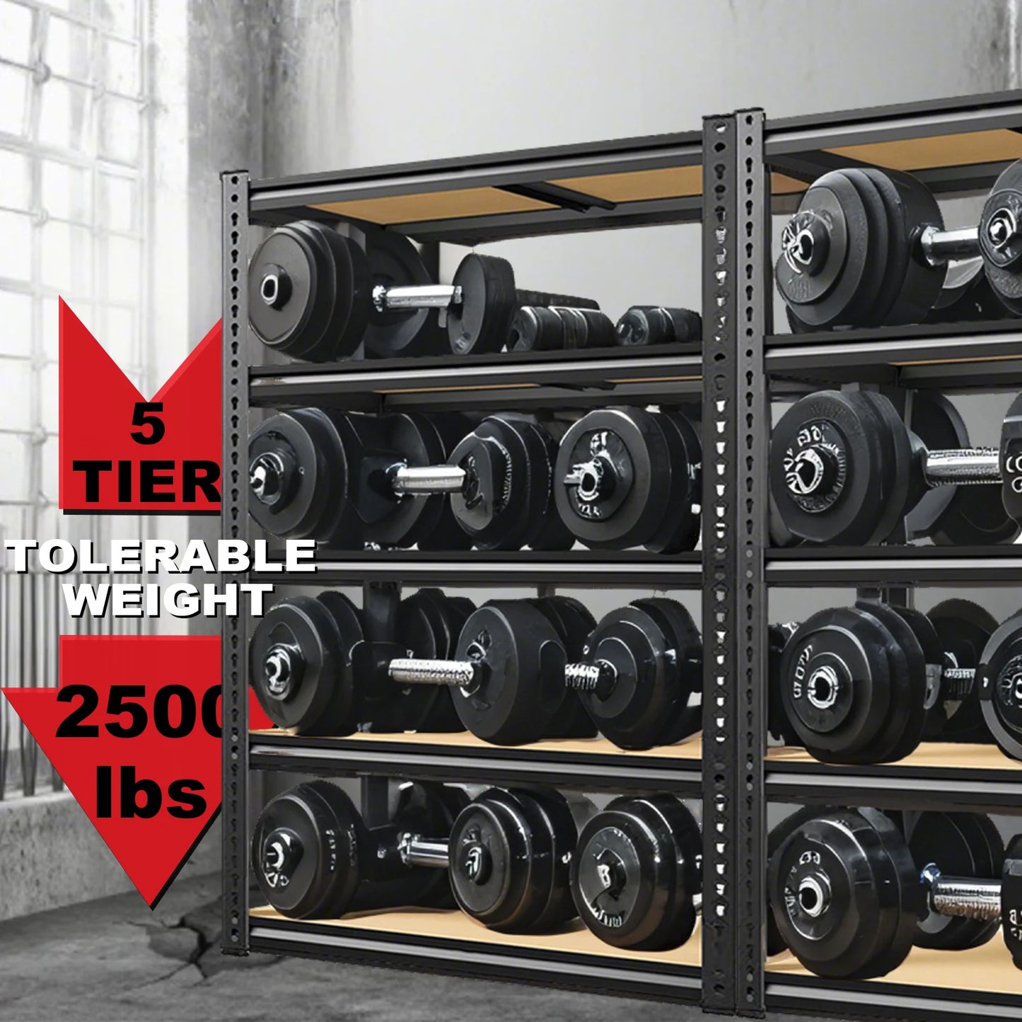 Heavy Duty Garage Shelving Unit Adjustable 2000Lbs Capacity