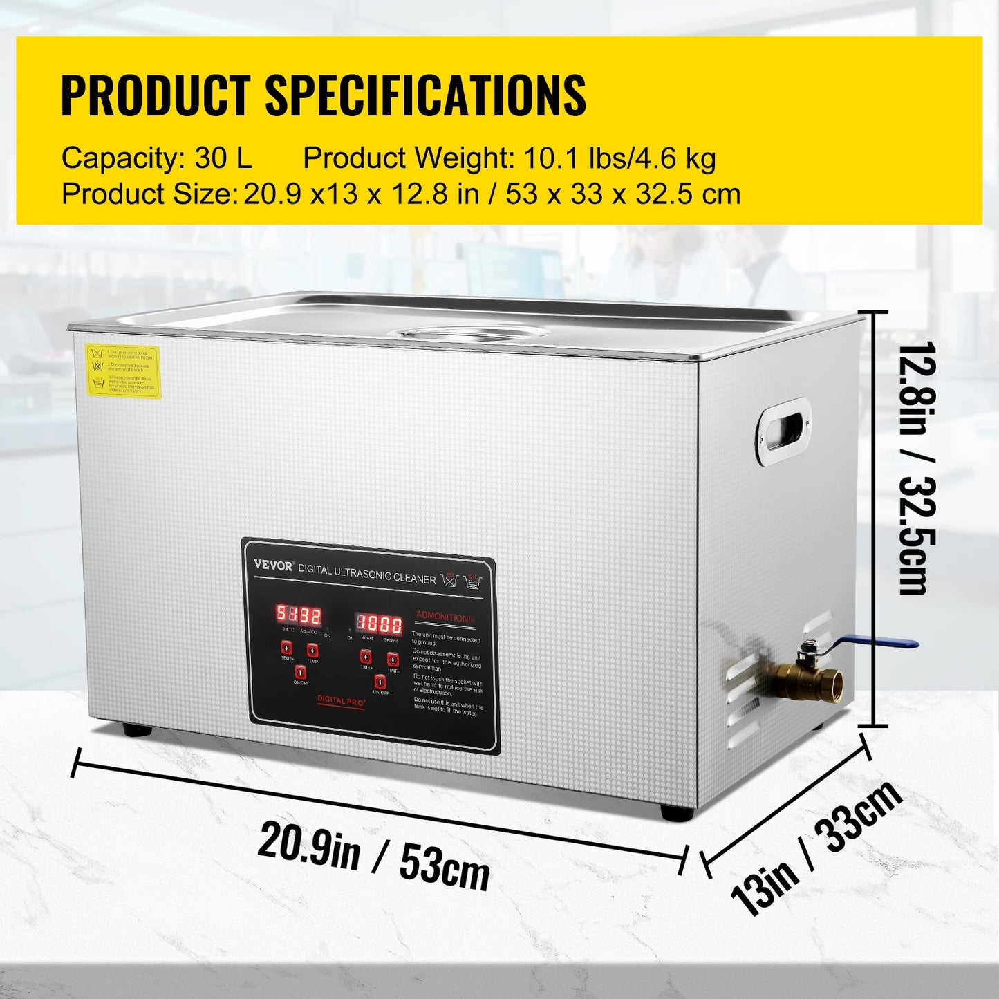 SucceBuy Ultrasonic Cleaner Stainless Steel Portable Home Appliance