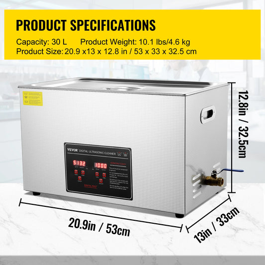 SucceBuy Ultrasonic Cleaner Portable Stainless Steel Home Appliance