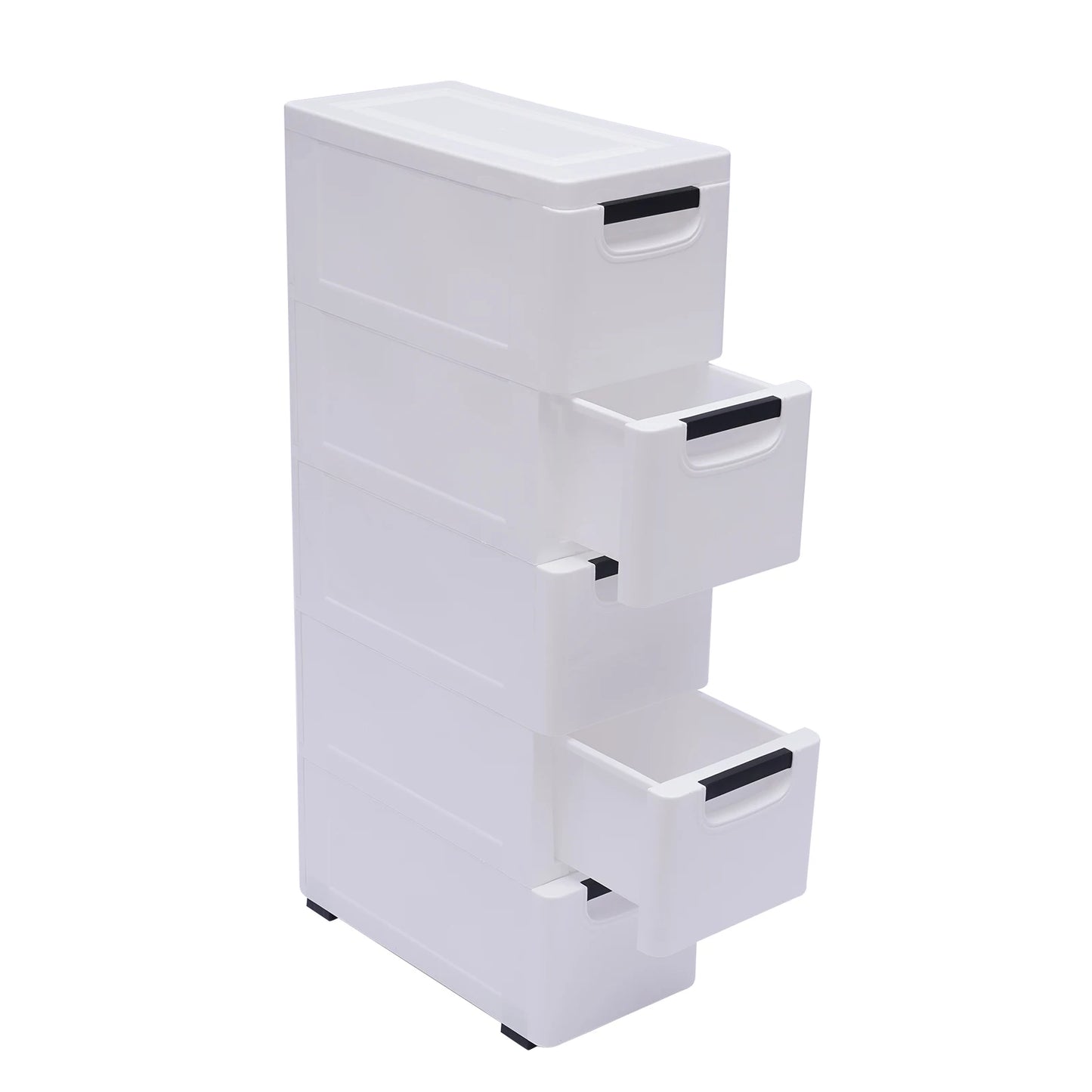 Large Capacity Storage Cabinet with 5 Compartmentalized Design Drawers, Organized Storage Cabinet , Flexible Movement