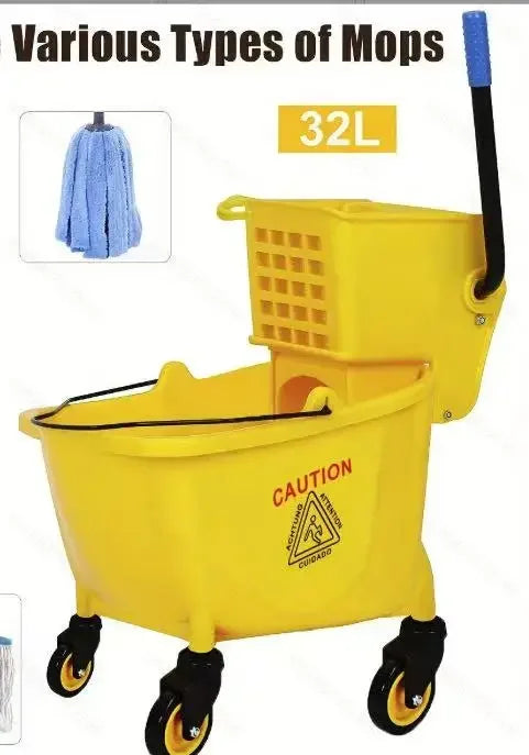 Sanitary Cleaning Kit Mop Bucket Cart With Industrial Cleaning Mop