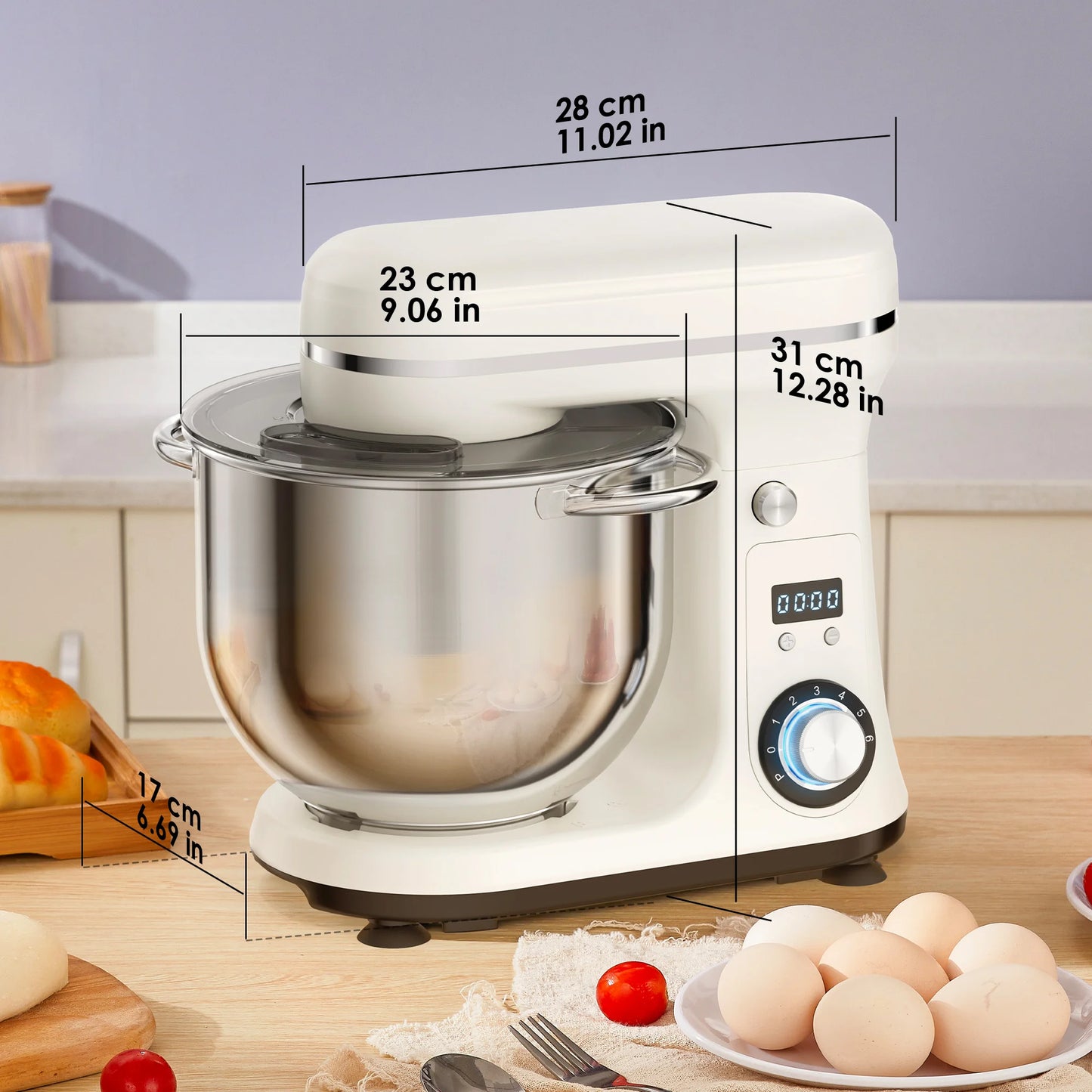 Biolomix BM601 Stand Mixer With 1200W Motor And 6 Speed