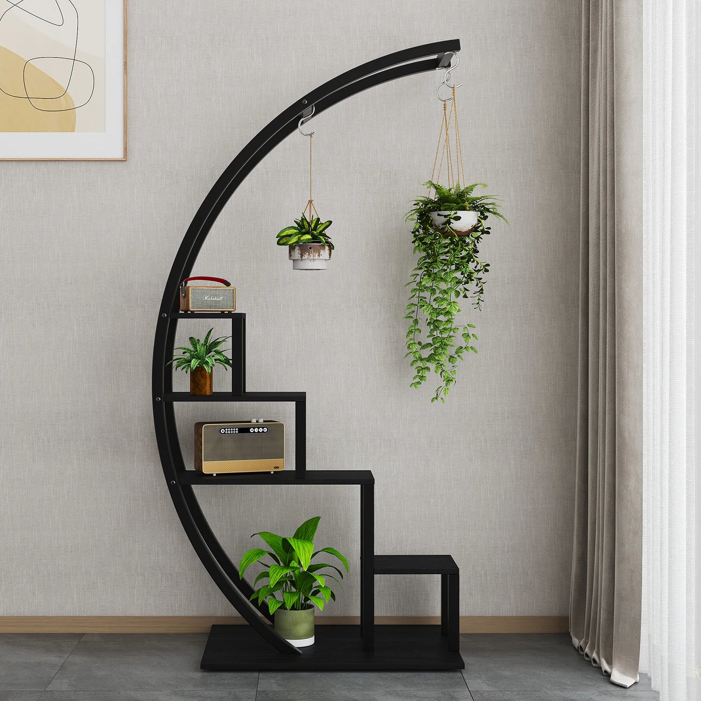 Twister.CK 5 Tier Indoor Plant Stand Half Moon Shelf Rack 2 Pack