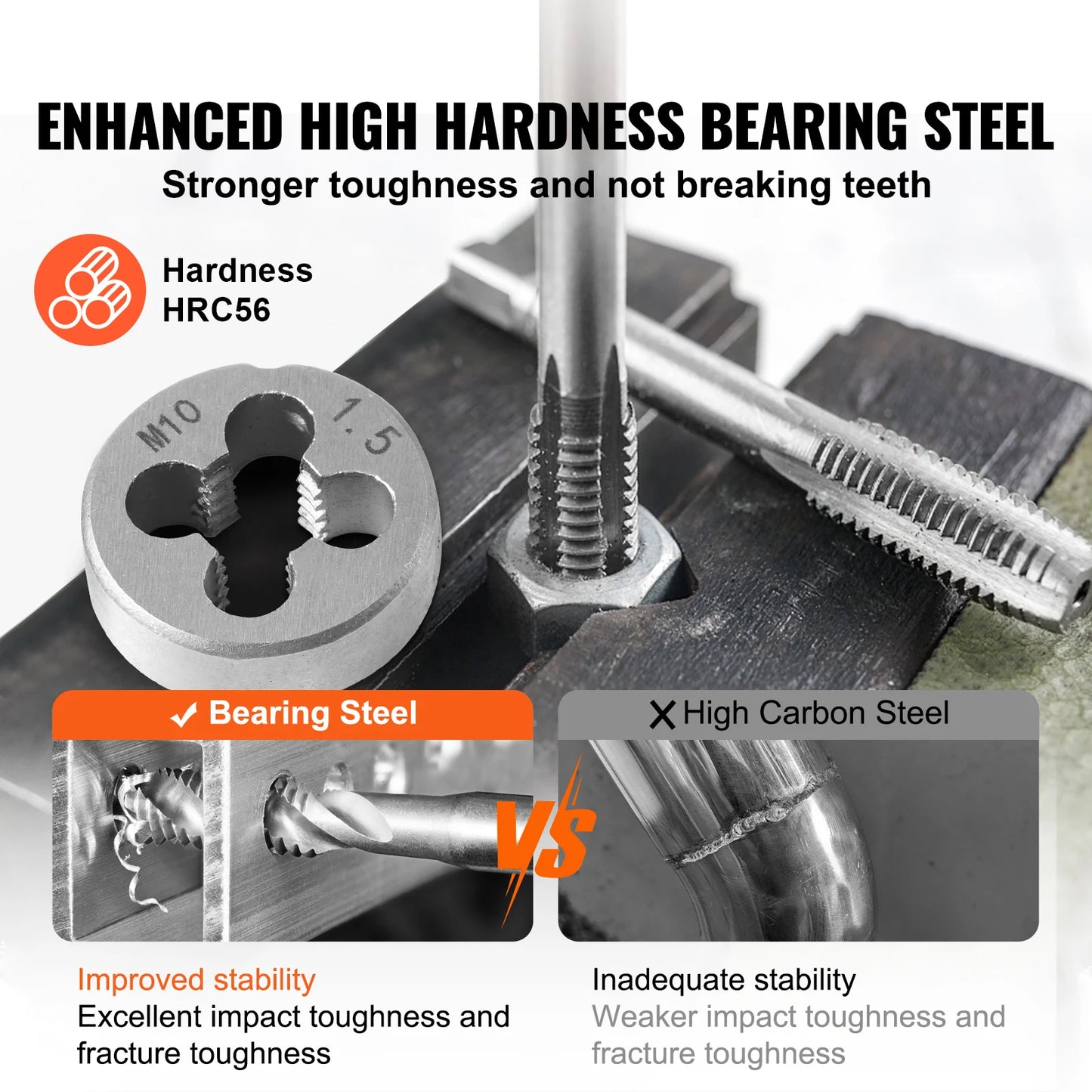 SucceBuy 116 Piece Tap And Die Set Metric SAE Taps Dies